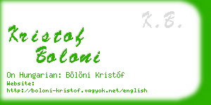 kristof boloni business card