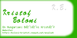 kristof boloni business card